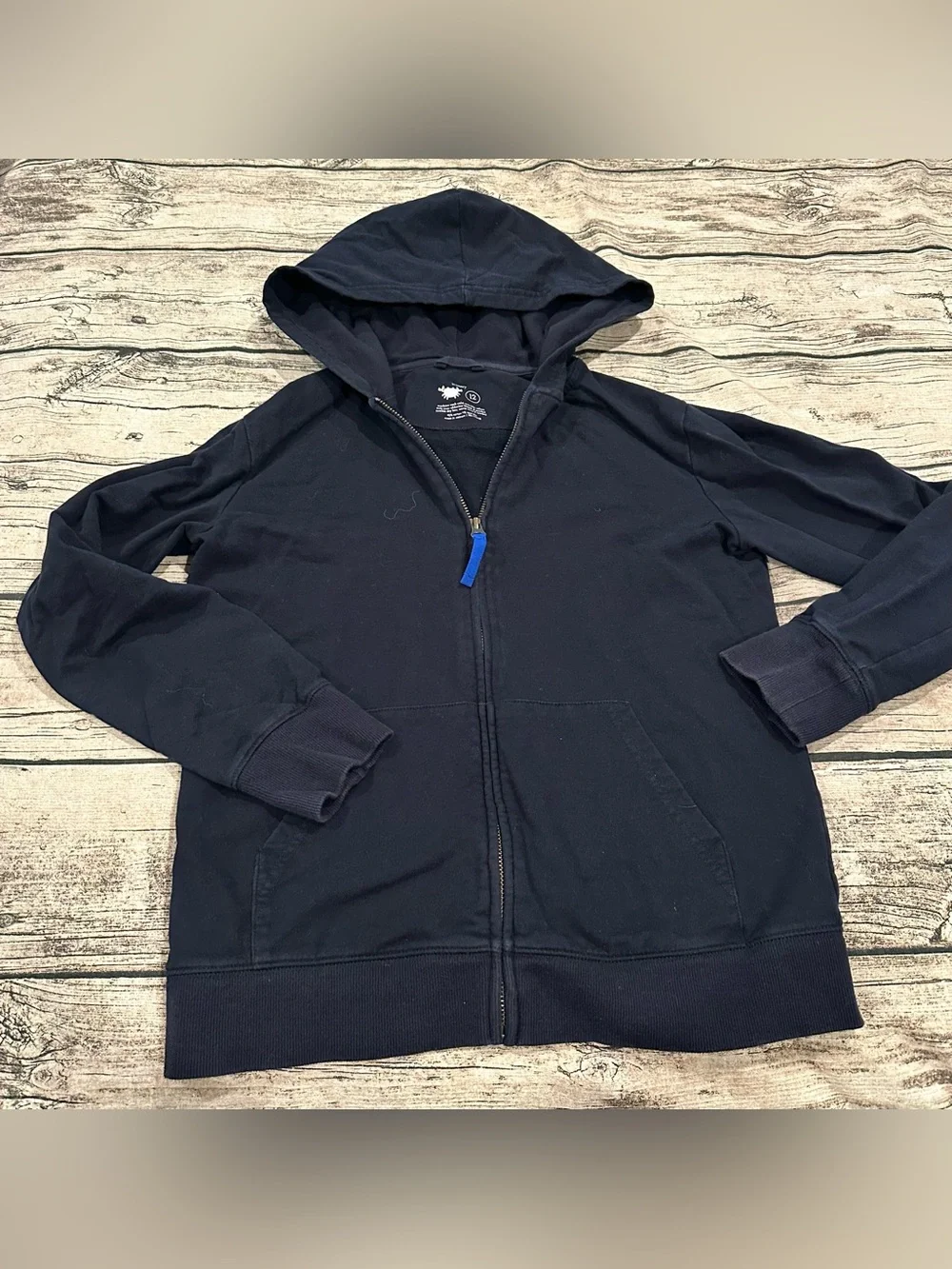 Primary Unisex Kids Navy Full-Zip Hooded Jacket Size 12